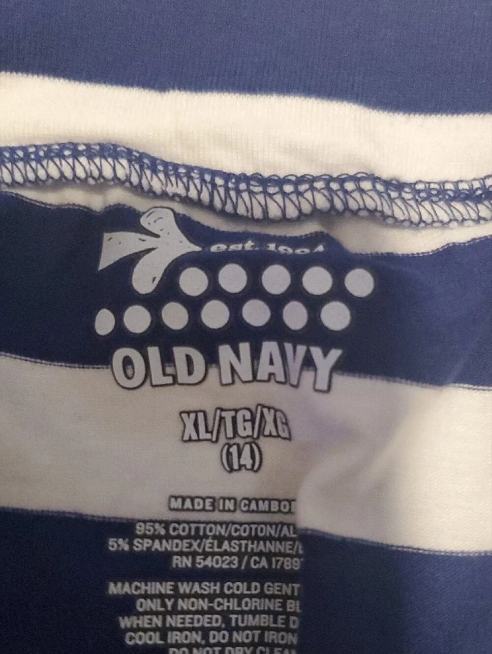 Old Navy Blue and White Striped Girls Skirt